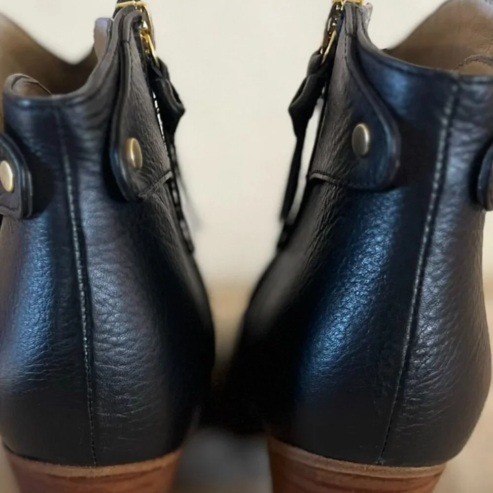 Boden Woman's Black Leather Hoxton Ankle Boots Sz 8